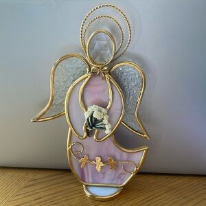 Stained Glass Angel Hand Crafted 24 Carat gold Plated NEW